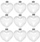4E's Novelty 12 Pack Clear Fillable Glass Heart Ornaments 60mm for Crafts, DIY Hanging Heart Decorations for Christmas Tree, Handmade Gifts, Holiday Decor, Pre-Strung Glass Hearts